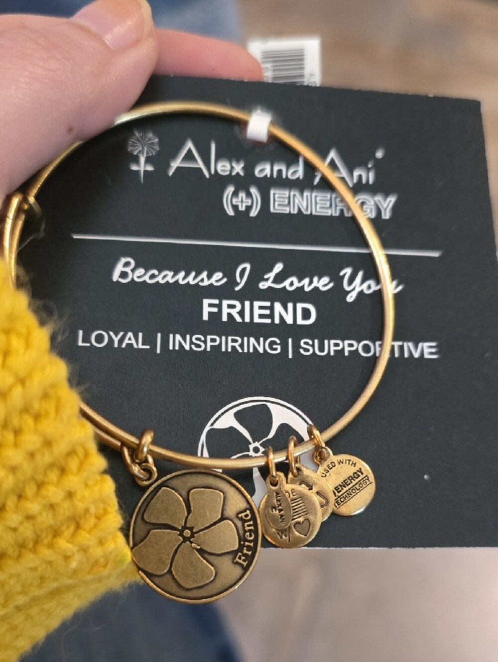 Alex and Ani Gold-Tone Energy Charm Bangle Bracelet
